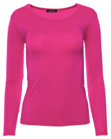 Basic Rundhals Langarmshirt Skinny Fit  1093 - Dunkel Pink S