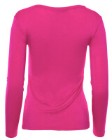 Basic Rundhals Langarmshirt Skinny Fit  1093 - Dunkel Pink S