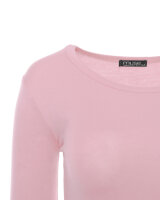 Basic Rundhals Langarmshirt Skinny Fit  1093 - Hellrosa S