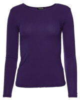 Basic Rundhals Langarmshirt Skinny Fit  1093 - Dunkelviolett S