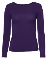 Basic Rundhals Langarmshirt Skinny Fit  1093 - Dunkelviolett M
