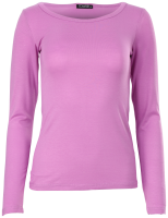 Basic Rundhals Langarmshirt Skinny Fit  1093 - Fliederrosa L