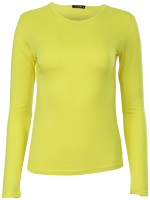 Basic Rundhals Langarmshirt Skinny Fit 1093 - Zitronengelb S