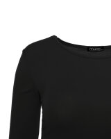 Basic Rundhals Langarmshirt Skinny Fit  1093 - Schwarz XL
