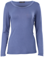 Basic Rundhals Langarmshirt Skinny Fit 1093 - Jeansblau S