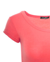 Basic Kurzarm T-Shirt Skinny Fit 1001 - Erdbeerrot L