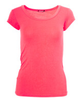 Basic Kurzarm T-Shirt Skinny Fit 1001 - Erdbeerrot L