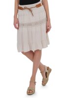 Rock mit Gürtel und Stickereien 8220 beige