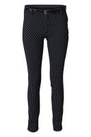 gemusterte Stretch Chinohose