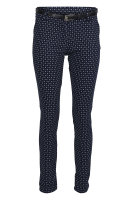 gemusterte Stretch Chinohose