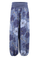 Pumphose Blumen Print 1485 (Jeansblau)