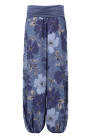 Pumphose Blumen Print 1485 (Jeansblau)