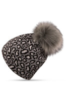 gefütterte Wintermütze mit Bommel Leo M197