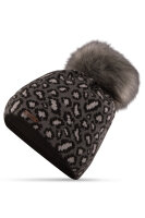 gefütterte Wintermütze mit Bommel Leo M197