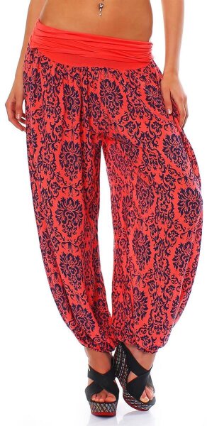 Pumphose mit Yoga Muster 7198 (coral)