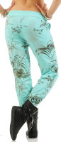 Sweathose mit Jungle Print Jogginghose 83728 (türkis)