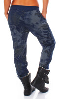 Sweathose mit Jungle Print Jogginghose 83728 (dunkelblau)