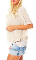 Bluse im Fledermaus Look Tunika 6296 (beige)