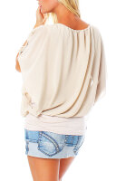 Bluse im Fledermaus Look Tunika 6296 (beige)