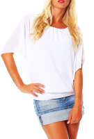 Bluse im Fledermaus Look Tunika 6296 (weiß)
