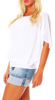 Bluse im Fledermaus Look Tunika 6296 (weiß)
