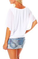 Bluse im Fledermaus Look Tunika 6296 (weiß)