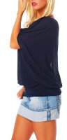 Bluse im Fledermaus Look Tunika 6296 (dunkelblau)