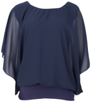 Bluse im Fledermaus Look Tunika 6296 (dunkelblau)
