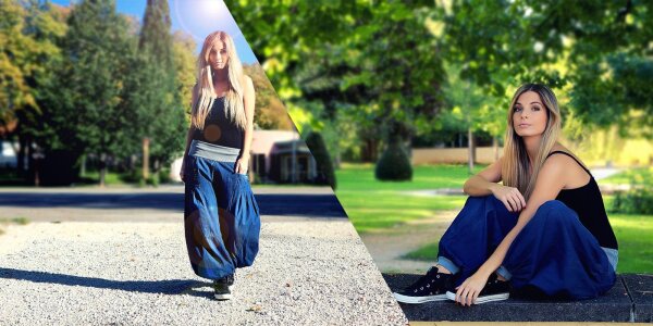 Pumphose Denim Style Haremshose 6258 (blau)