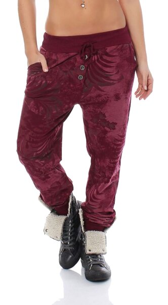 Sweathose mit Jungle Print Jogginghose 83728 (brombeer)