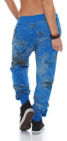 Sweathose mit Jungle Print Jogginghose 83728 (blau)