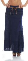 Maxi Rock mit Strickmuster elegant 1116 (dunkelblau)