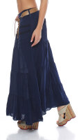 Maxi Rock mit Strickmuster elegant 1116 (dunkelblau)