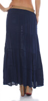 Maxi Rock mit Strickmuster elegant 1116 (dunkelblau)