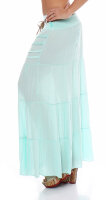 Maxi Rock mit Strickmuster elegant 1116 (türkis)
