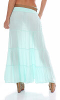 Maxi Rock mit Strickmuster elegant 1116 (türkis)