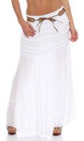 Maxi Rock mit Strickmuster elegant 1116 (weiß)