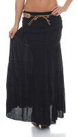 Maxi Rock mit Strickmuster elegant 1116 (schwarz)