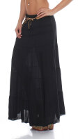 Maxi Rock mit Strickmuster elegant 1116 (schwarz)