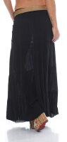 Maxi Rock mit Strickmuster elegant 1116 (schwarz)