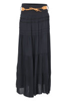 Maxi Rock mit Strickmuster elegant 1116 (schwarz)